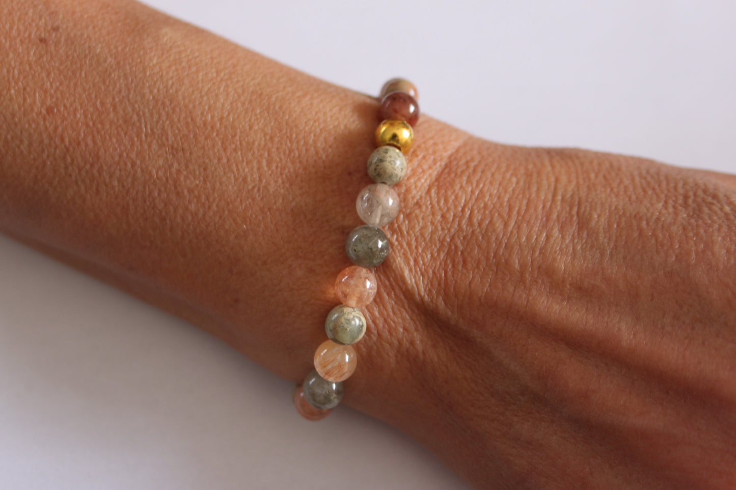 Goddess Freya Crystal Bracelet - Rutile Quartz, Shoushan
