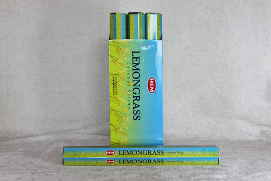 HEM Lemongrass incense sticks – invigorating and purifying incense for meditation, energy cleansing, and spiritual refreshment.