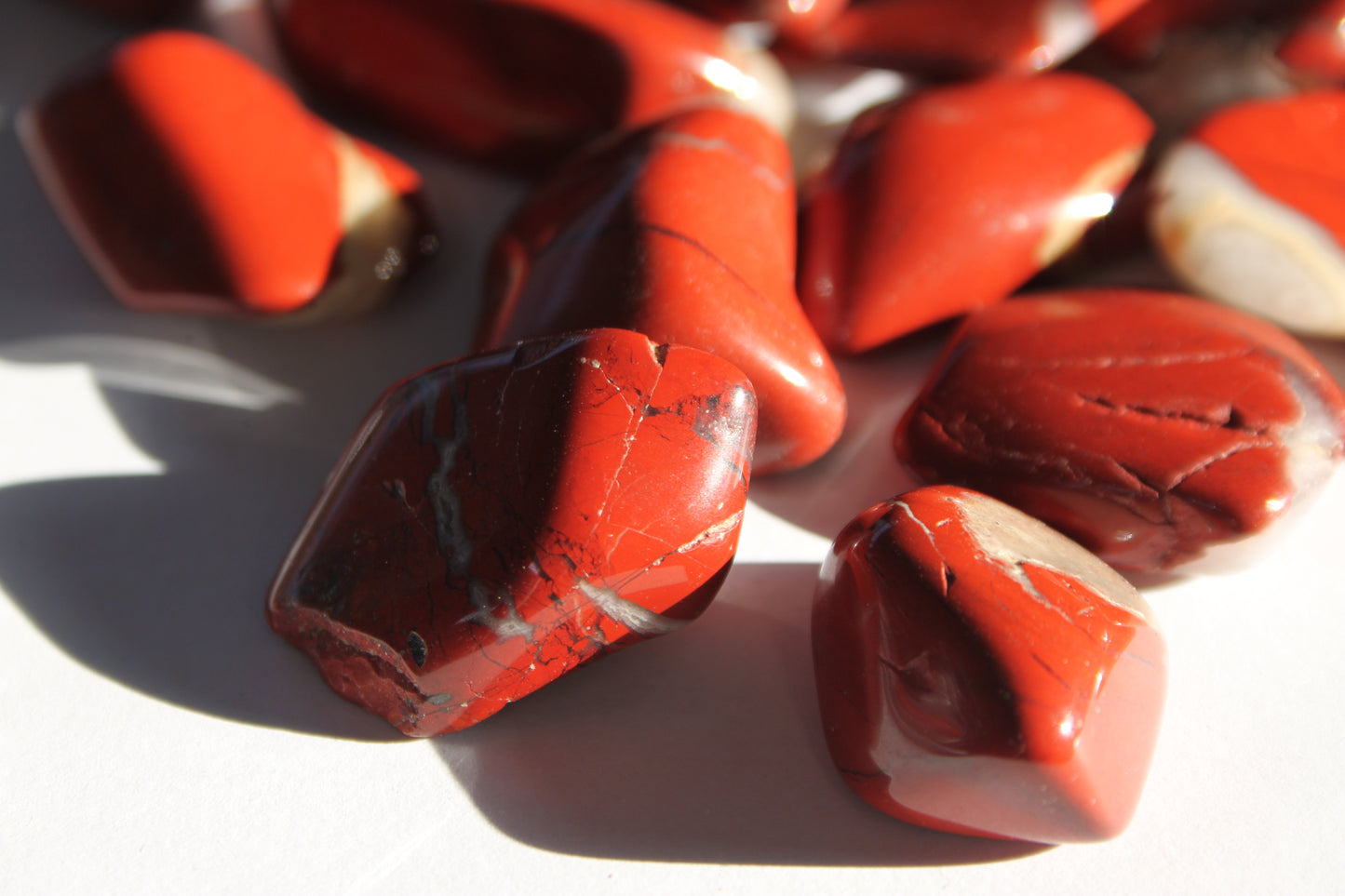Jasper Red Striped Tumbled Stones