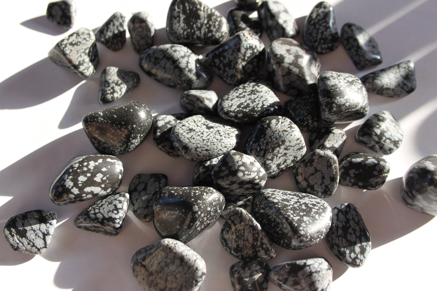 Obsidian Snowflake Tumbled