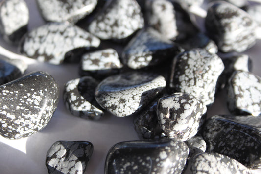Obsidian Snowflake Tumbled