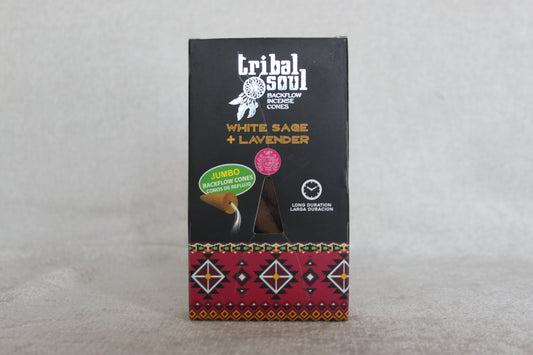 Tribal Soul White Sage and Lavendar Jumbo Backflow Incense Cones
