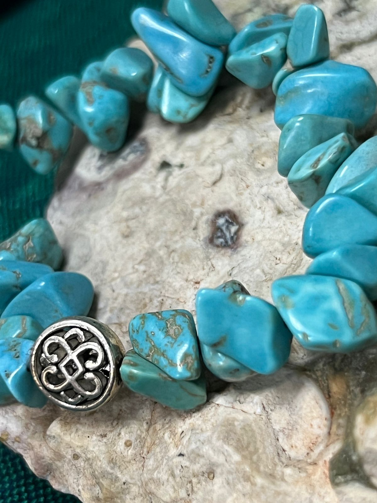 Turquoise Crystal Chip Bracelet
