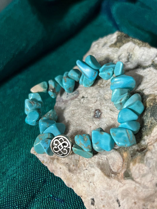 Turquoise Crystal Chip Bracelet