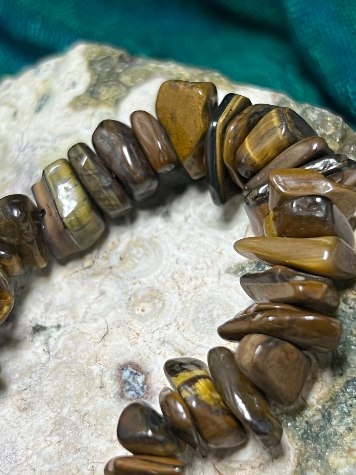 Tigers Eye Crystal Chip Bracelet