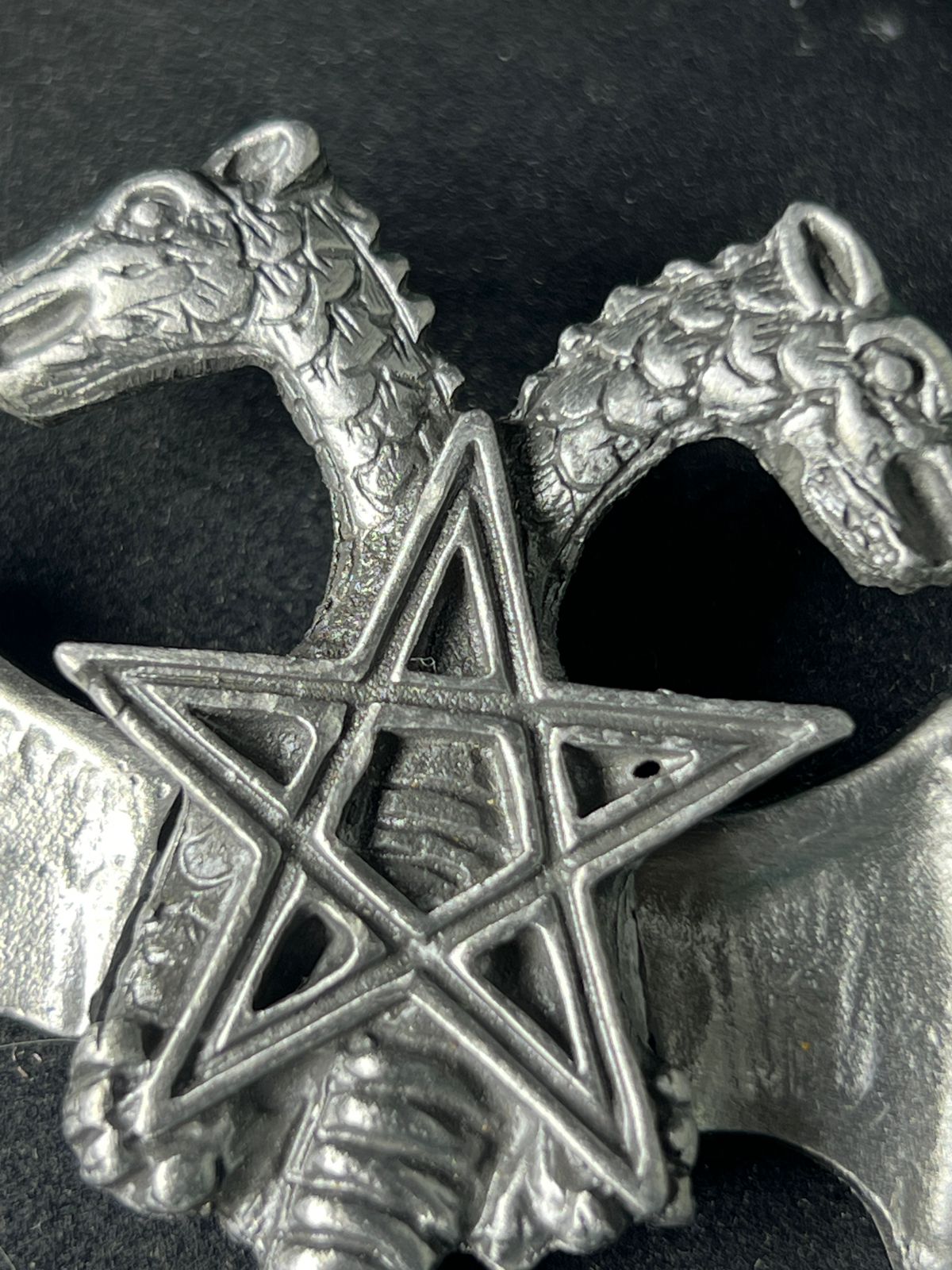 Pewter Hinged Wing Dragon Necklace