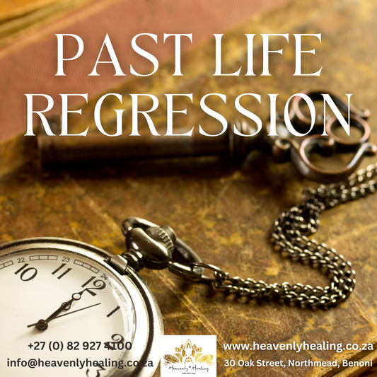 Past Life Regression Therapy promotional image featuring vintage pocket watch and antique key, symbolizing access to past life memories and spiritual healing.