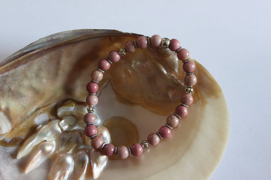 Pink Chalcedony Crystal Bracelet