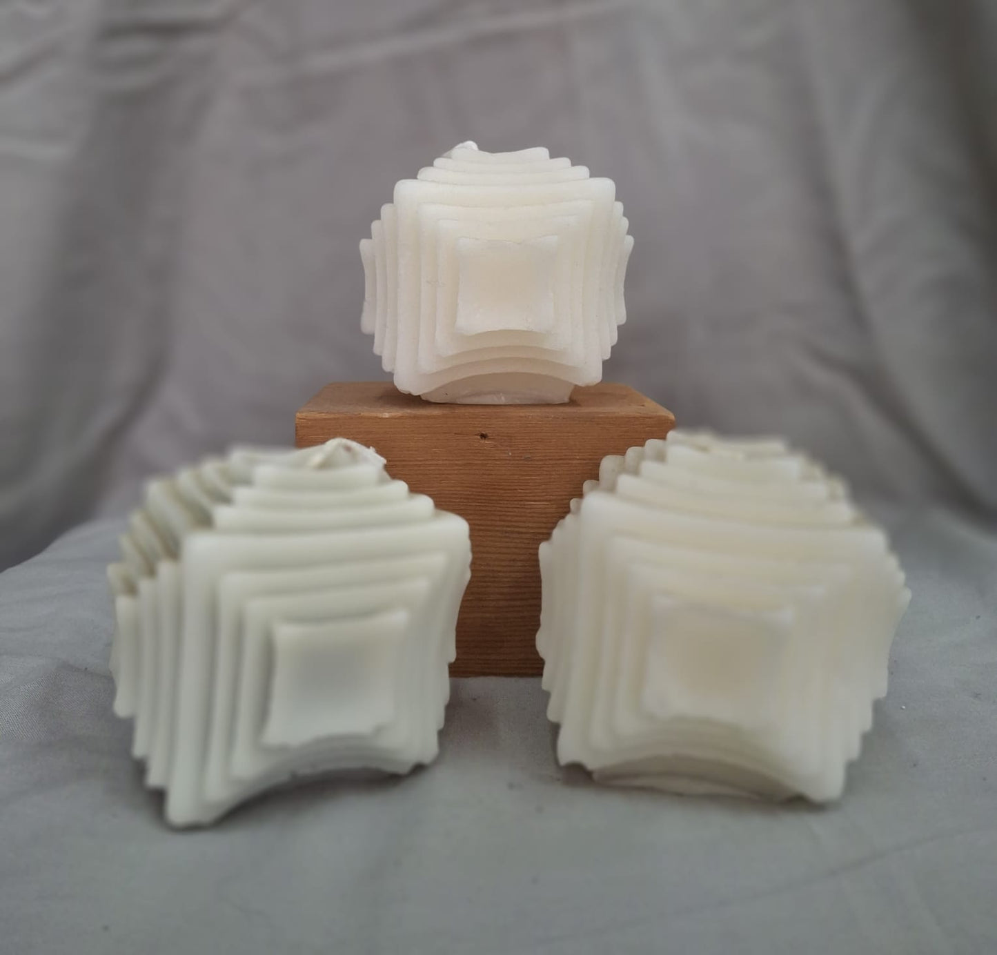 Geometric-shaped candle – modern and sacred design symbolizing harmony, balance, and energetic flow.