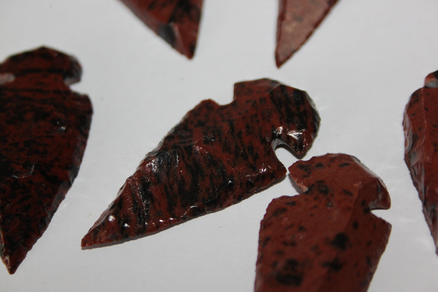 Obsidian Arrow Heads, Mahogany