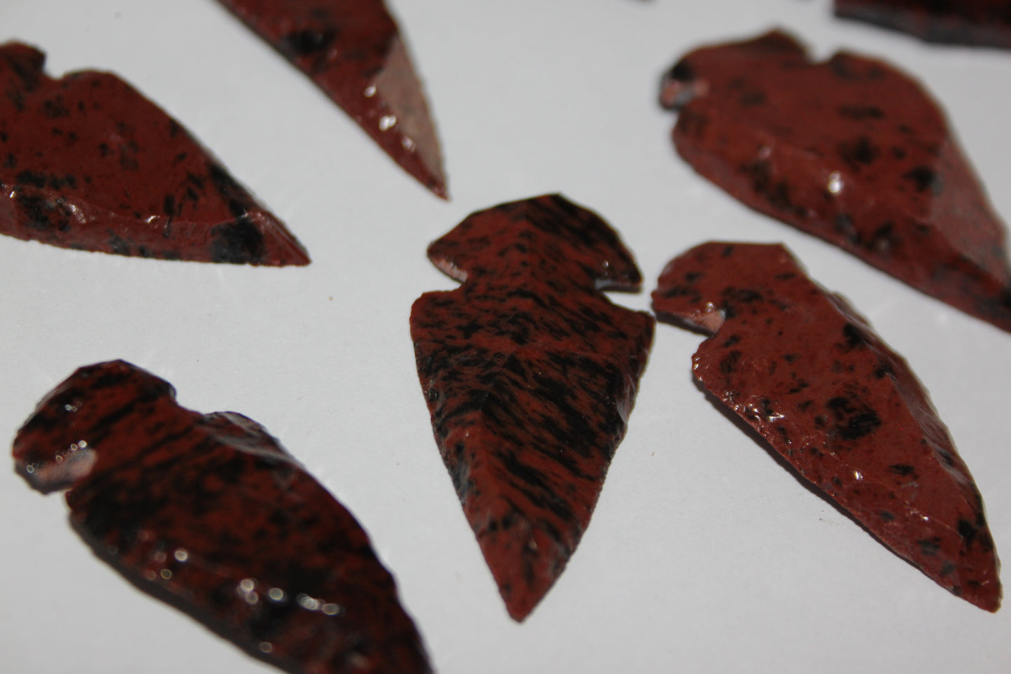 Obsidian Arrow Heads, Mahogany