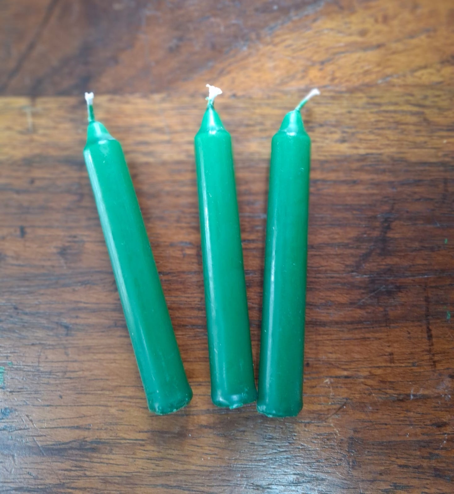Mini green candle – for growth, abundance, balance, and manifesting positive energy