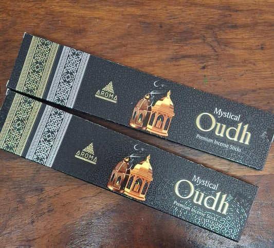 Mystical Oudh natural incense sticks – hand-rolled spiritual incense for grounding and meditation.