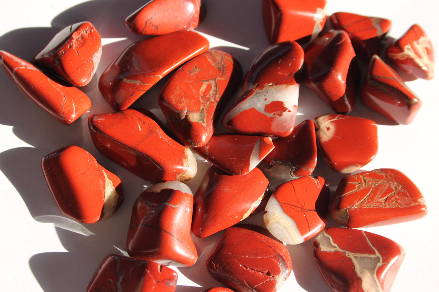 Jasper Red Striped Tumbled Stones