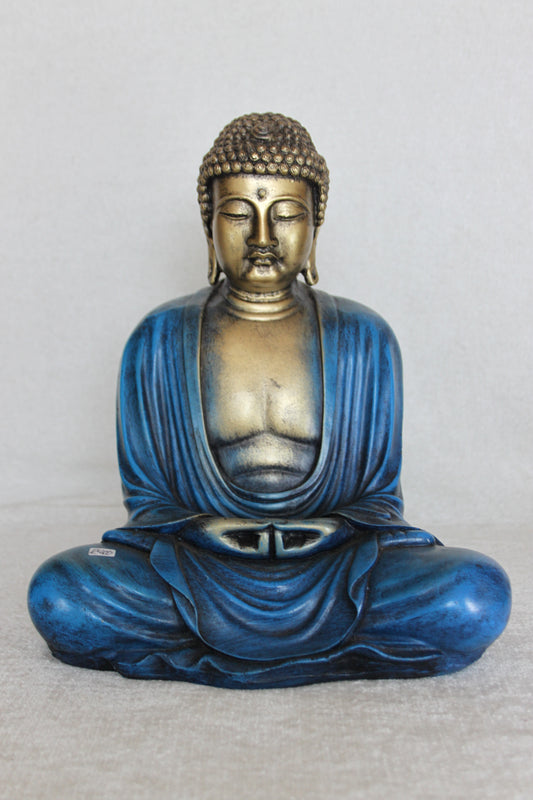 Buddha Blue and Gold Meditating with Dhyana Mudra