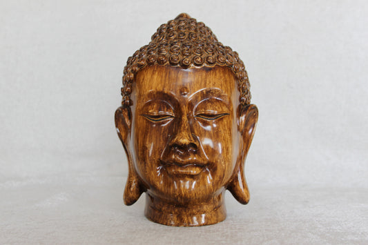 Buddha Head Wooden Finish