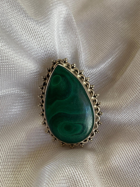 Malachite Sterling Silver Ring