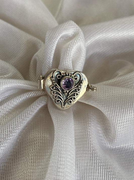 Amethyst Sterling Silver Poison Ring