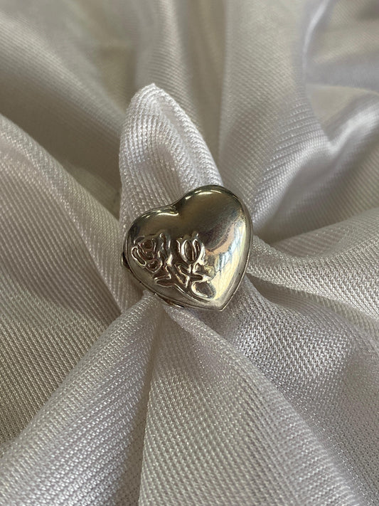 Heart Locket Sterling Silver Ring