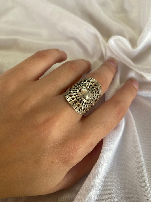 Mandala Sterling Silver Ring