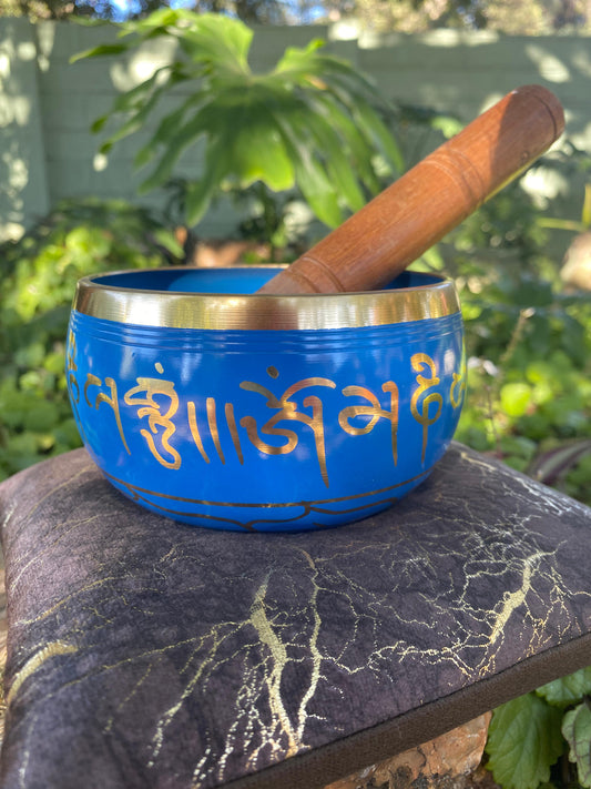 Five Buddha Brass Tibetan Singing Bowl