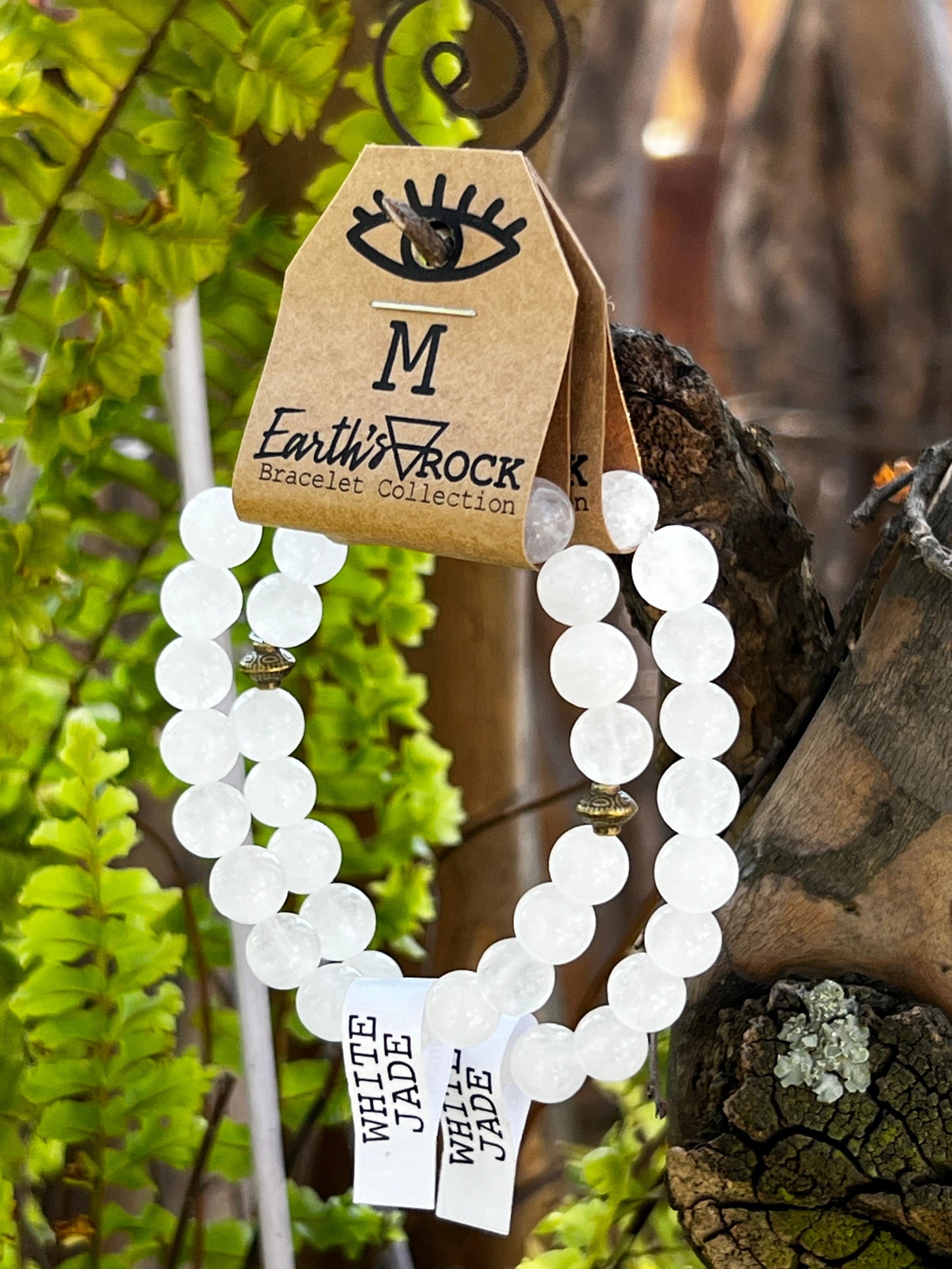 Earth's Rock Bracelet Range | White Jade